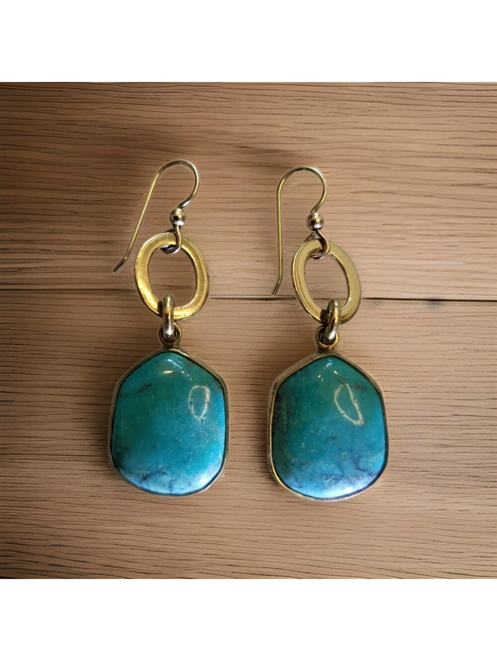 Charles Albert Alchemia Sleeping Beauty Turquoise Freeform Drop Earrings J41